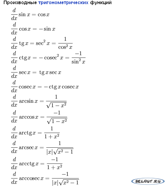 Производная сложных степенных функций. Производная тригонометрических функций формулы. Производные тригонометрических функций формулы таблица. Производные тригонометрических функций формулы y. Формулы для нахождения производной тригонометрических функций.